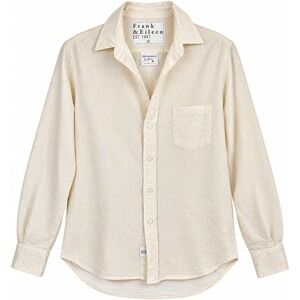 Frank & Eileen Eileen XS Cream Gold Metallic Glitter Button Down Shirt
